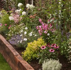 a garden filled with lots of different types of flowers