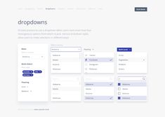 the landing page for dropdowns