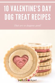 valentine's day dog treat recipe with text overlay