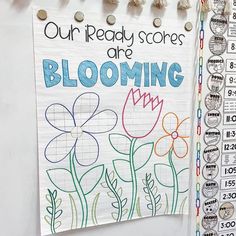 a sign that says our ready scores are blooming