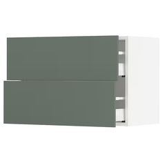 SEKTION wall cabinet with 2 drawers, white Maximera/Bodarp gray-green, 30x15x20" - IKEA