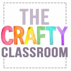 the crafty classroom logo is shown in multicolored letters on a white background