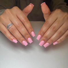 Basic Tapered Square Nails, Spring Nails On Black Women, Soft Pink Nails Acrylic, Square Nails Solid Color, Baby Pink Square Nails, Light Pink Square Nails, Milk Pink Nails, Short Acrylic Square Nails, Translucent Pink Nails