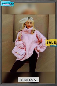 Women's Fluffy Couture Long-sleeved Pullover Sweater Winter Acrylic Sweater, Winter Acrylic Tops With Ribbed Cuffs, Cozy Pink Sweater For Fall, Cozy Pink Winter Tops, Cozy Pink Fall Sweater, Pink Chunky Knit Long Sleeve Top, Pink Winter Tops For Cold Weather, Pink Long Sleeve Sweater For Cold Weather, Pink Long Sleeve Chunky Knit Top