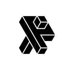 a black and white logo with the letter k