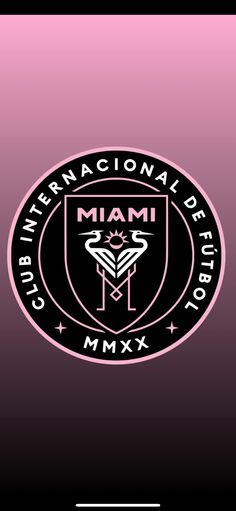 the miami international airport logo on a pink and black background with white stars in the center