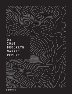 a black and white poster with the words brooklyn market report written in large, wavy lines