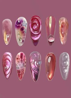 Sandy Liang Nails, Charmed Nails, Chrome Design Nails, Spiral Nails, Latest Nail Art Designs, Queen Nails, Nail Art Inspo