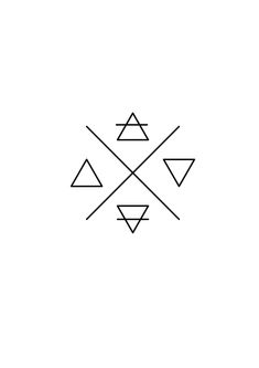 an image of three triangles that have been drawn in black ink on a white background