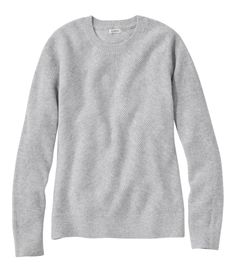 We traveled the globe to find the world's finest cashmere for our shaker-stitch crewneck sweater. It's so luxuriously soft, you'll notice the difference from the moment you put it on. Slightly Fitted: Softly shapes the body. Slightly Fitted: Softly shapes the body. Falls at hip. Falls at hip. 100% cashmere. 100% cashmere. Handwash and dry flat, or dry clean. Ribbed neckline. Ribbed neckline. Imported. Fit: Slightly Fitted | Women's Classic Cashmere Textured Sweater, Crewneck Grey Cashmere Sweater, Ll Bean Sweater, Gray Cashmere Sweater, Crewneck Sweaters, Cashmere Yarn, Textured Sweater, Ribbed Neckline, Cashmere Sweater, Crewneck Sweater