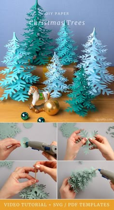 how to make paper christmas trees with video and svg files - step by step instructions