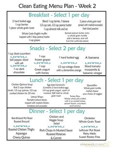 Clean Eating Menu Plan Week- fre printable weekly meal plans | homemadeforelle.com Week Diet Plan, Week Diet, Makanan Diet, Menu Plan