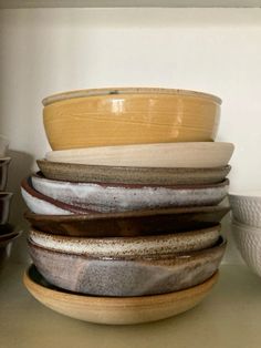 several bowls stacked on top of each other