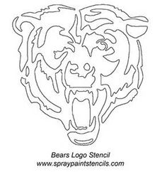 a bear head with the word bears logo stencil