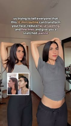 Vale & Juli | Glow-up & Wellness | Here’s how ⬇️ Many people don’t realize it, but poor posture directly impacts our face, leading to changes in our facial structures and... | Instagram Lymph Drainage Massage Face And Neck, Face Exercise For Sharp Jawline, Jaw Line Exercise Girl, Face Massage For Sharp Jawline, How To Drain Lymphatics In Face, Jawline Exercise, Ballet Barre Workout, Stomach Fat Workout, 30 Day Yoga