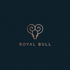 the royal bull logo on a black background