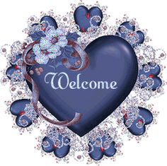 a heart shaped frame with the words welcome on it