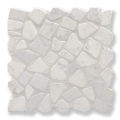 white marble mosaic tiles on a white background