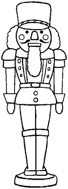 a drawing of a nutcracker in black and white