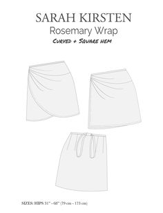 the sewing pattern for this women's skirt is shown