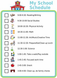 a checklist with the words my school schedule on it