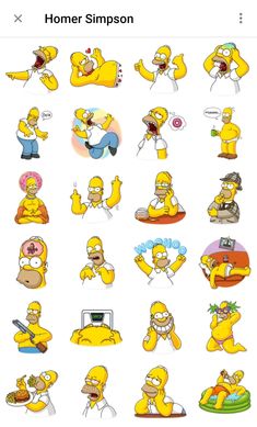 the simpsons character stickers are all different colors and sizes, but one is yellow