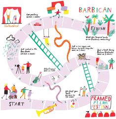 an illustrated map shows the location of various activities and things to do in this area