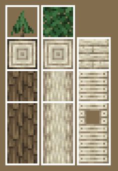 four different types of tiles with trees in them