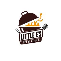 the logo for little e's pit and grill, which is designed to look like it