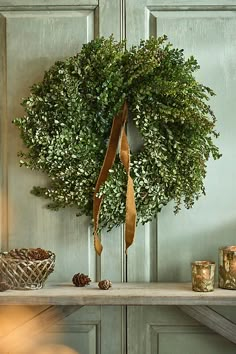 This tightly woven wreath of fresh boxwood is a classic, sophisticated addition to the entry. | Fresh Boxwood Wreath in Green, Size: 20" at Terrain Boxwood Wreath Front Door, Cedar Wreath, Metal Wreath Frame, Boxwood Wreath, Easter Shopping, Metal Wreath, Frame Wreath, Holiday Inspiration, Holiday Lights