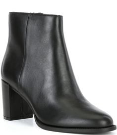 From Steve Madden&#x2C; the Jozie Leather Block Heel Booties feature:Leather upperZipper closureSynthetic liningSynthetic outsoleApprox. 4.75" shaft heightApprox. 8" shaft circumferenceApprox. 3" heel heightImported. Leather Block Heels, Boot Shoes Women, Steve Madden, Block Heels, Bootie Boots, Heel Height, Leather Upper, Shoe Boots, Women Shoes