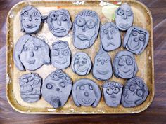 the cookies are made to look like faces