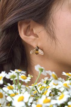 HONEY BEE EARRINGS 🐝- GOODAFTERNINE JEWELLERY #GOODAFTERNINE Bumble Bee Earrings, Honey Bee Earrings, Honey Jewelry, Bee Jewelry, Bee Earrings, Colour Yellow, Enamel Jewelry, Brass Jewelry, Ear Jewelry