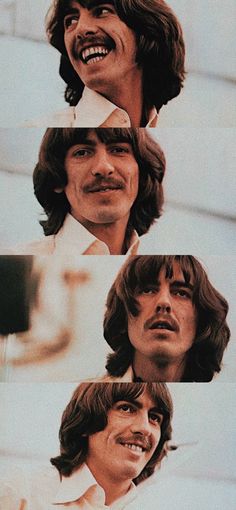 the faces of three men with long hair and moustaches