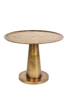 Round Brass Pedestal End Table | Dutchbone Brute | DutchFurniture.com Brass Dining Table, Moroccan Tea, Dutch Furniture, Timeless Interior, Lantern Floor Lamp, Brass Side Table, Planter Table, Furniture Side Tables, Interior Concept