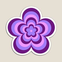 a purple and pink flower sticker on a white background