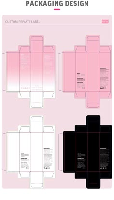 the packaging design is designed to look like it has been folded in pink and black