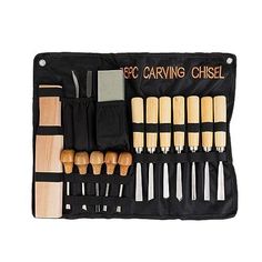 Return Policy Fast Delivery Trusted seller Fving 16 Pcs Carving Tools Set, Wood Chisels with Canvas Case,Gouges and Woodworking Chisel with Sharpening Stone Wooden Blocks for Beginners Professionals Wood Carving Kit Product Description Start Your Project – This wood carving set features 14 versatile wood carving chisels with sharpening stone and wooden blocks you need to start any beginner woodworking project: relief carvings, wood spirits, house signs, caricature figures, bowls and spoons. Durable Whittling Kit: Sharp blades make wood carving knife easy and comfortable to use. Wooden handles have copper plate caps that hold the blades in place,so they are hard to crack or deform. 16 pcs Carving Tool Has its Value: The whittling knife set comes with a canvas case for storage and carrying e Wood Carving Knife, Wood Carving Set, Wood Carving Chisels, Woodworking Chisels, Whittling Knife, Wood Chisel, Wood Spirit, Chisel Set, House Signs