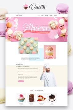 an image of a website page with macaroons on it