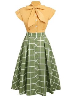 Retro Stage, Blouse Skirt, Sequin Evening Dresses, Standard Dress, 1950s Style, 1920s Dress, Elegante Casual, Plaid Blouse