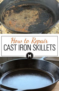 how to repair cast iron skillets