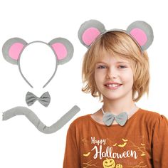 PRICES MAY VARY. 🐭Perfect Mouse Costume Set: This fun mouse costume kit includes a mouse ears headband, an adorable bowtie, and a lifelike tail. Ready to be the cutest rat at the parties? 🐭Three-dimensional Design: The mouse ears and tail are filled with soft cotton, which can stand up just right while being light. 🐭Adjustable Size Fits Most: The mouse headbands are made of fuzzy-covered plastic headbands that stretch to fit most head sizes. The mouse bowtie and tail with an elastic band to f Rat Costume, Giraffes Cant Dance, Baby Costumes Girl, Ears And Tail, Mouse Costume, Dress Up Boxes, Cute Rats, Animal Birthday Party, Plastic Headband