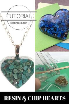 the heart shaped pendant has been made from glass and is surrounded by other items that are on display