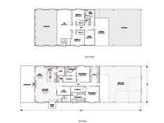 the floor plan for a two story house