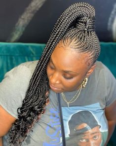 Latest Ghana Weaving Shuku, Braided Updo Ponytail, High Ponytail Cornrows, Latest Ghana Weaving, Ponytail Braid Styles, Ponytail Cornrows, Cornrow Ponytail Styles, Trending Braids, Weaving Hairstyles