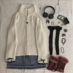 Downtown Outfits, Fits Clothes, 가을 패션, White Sweater, Lookbook Outfits, Dream Clothes