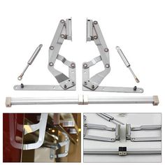 two pieces of metal sliding glass door hardware