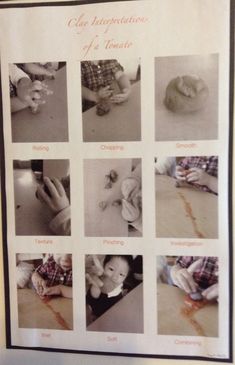 a poster with pictures of babies in different stages of development, including the baby's hands