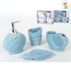 a bathroom set consisting of soap dispenser, toothbrush holder and cup