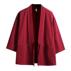 PRICES MAY VARY. SIZE ATTENTION: THIS MEN'S KIMONO CARDIGAN IS SLIM TYPE, SUGGEST TO BUY ONE OR TWO SIZE UP. Please refer the size chart carefully before purchase the yukata for men. Features: Seven Sleeves, 3/4 Sleeve, Slim fit style, Solid color, Lightweight, Two front pockets, Japanese style clothing, Vintage coat. The men's linen kimono jacket can matches kinds of clothes: t-shirts, shorts and pants. Soft & Breathable: This traditional japanese haori for men is made of high quality cotton an Gilet Kimono, Streetwear Plus Size, Winter Kimono, Embroidery Kimono, Japanese Jacket, Boho Print Dress, Cardigan Plus Size, Island Outfit, Male Kimono